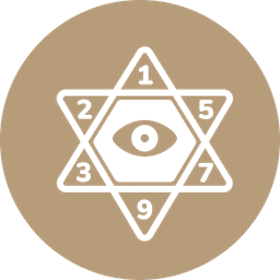 Ícono numerología — estrella con números